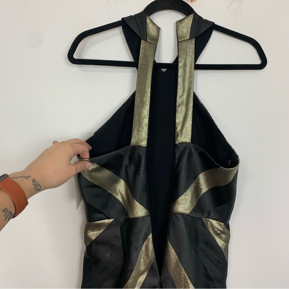 NWT Hutch Metallic Stripe Bodycon Halter Dress Size 4 - Picture 7 of 9